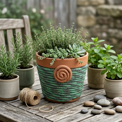 Spiral Keeper | Fern Hollow 6" Terra Cotta Planter
