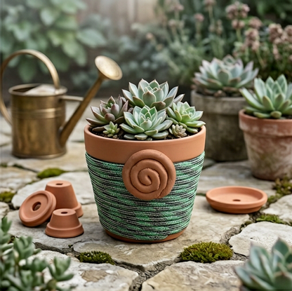 Spiral Keeper | Fern Hollow 6" Terra Cotta Planter