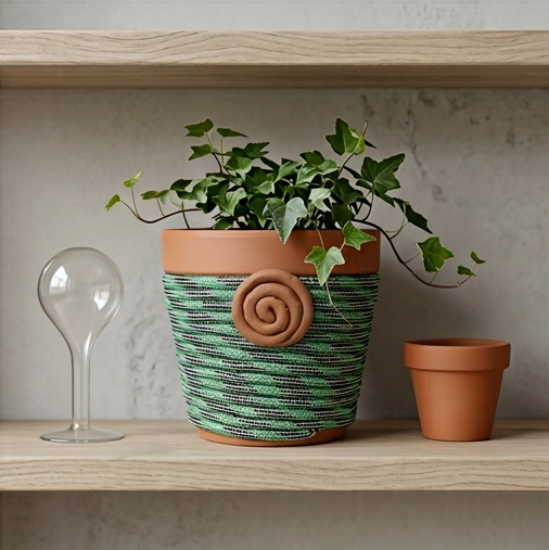 Spiral Keeper | Fern Hollow 6" Terra Cotta Planter
