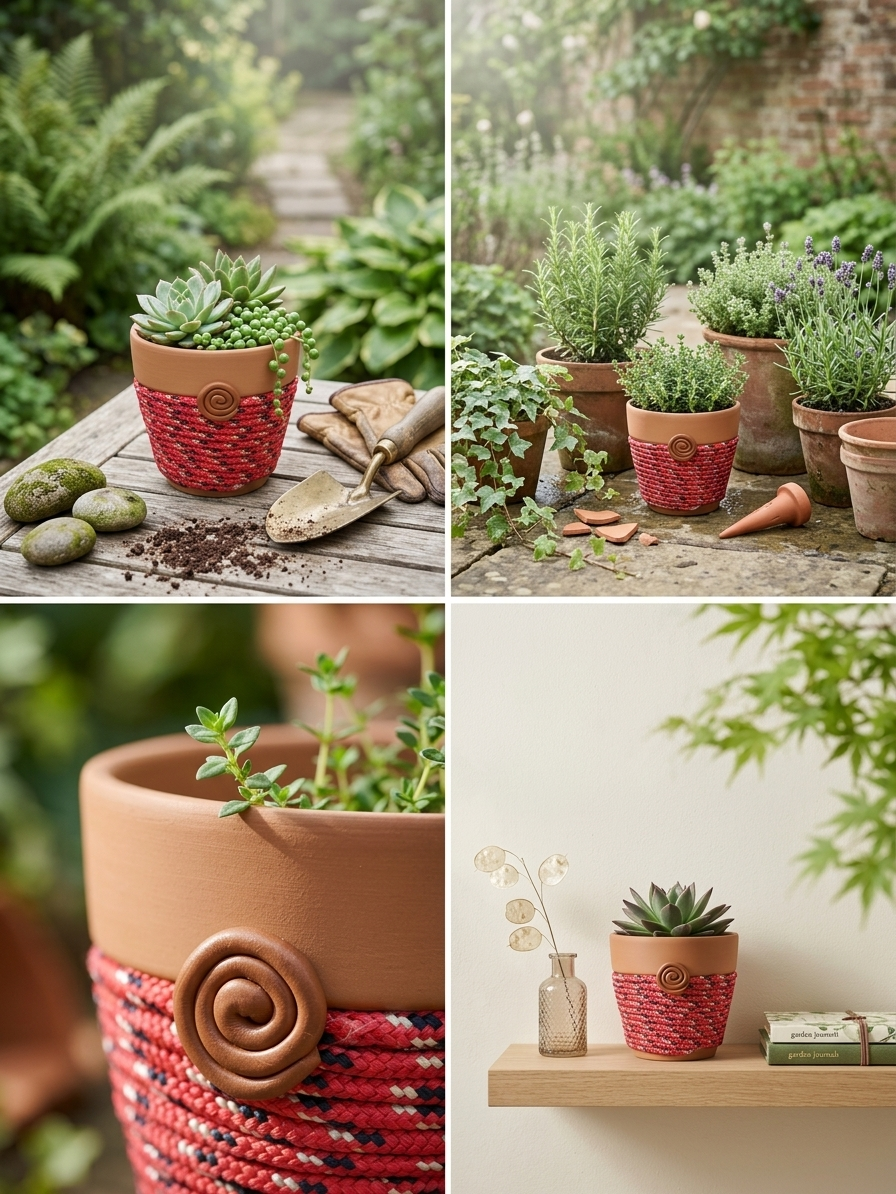 Spiral Keeper© | Wildflower Ember© 6" Terra Cotta Planter