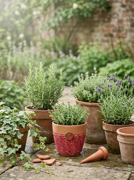 Spiral Keeper© | Wildflower Ember© 6" Terra Cotta Planter