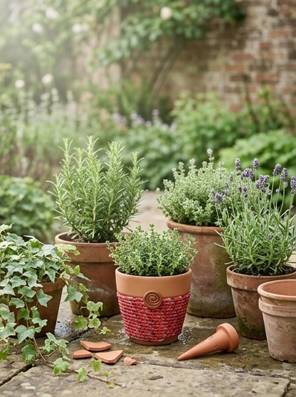 Spiral Keeper© | Wildflower Ember© 6" Terra Cotta Planter