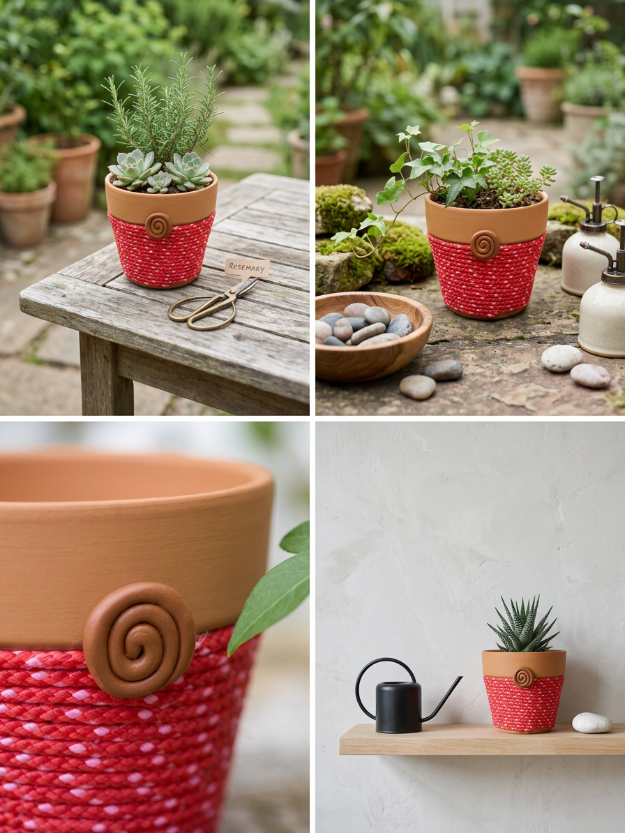 Spiral Keeper© | Coral Bloom© 4" Terra Cotta Planter