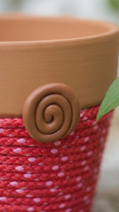 Spiral Keeper© | Coral Bloom© 4" Terra Cotta Planter