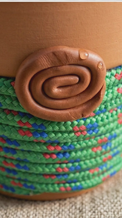 Spiral Keeper© | Meadow Mosaic© 4" Terra Cotta Planter